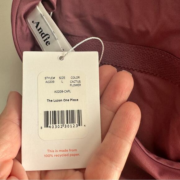 Andie Size L The Luzon One Piece Cactus Pink Swimsuit Modest Resortwear Poolside - Picture 5 of 8